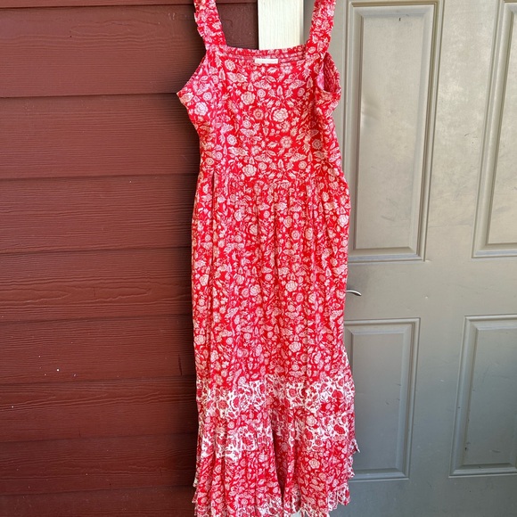 Red and White Floral Dress - Picture 1 of 5